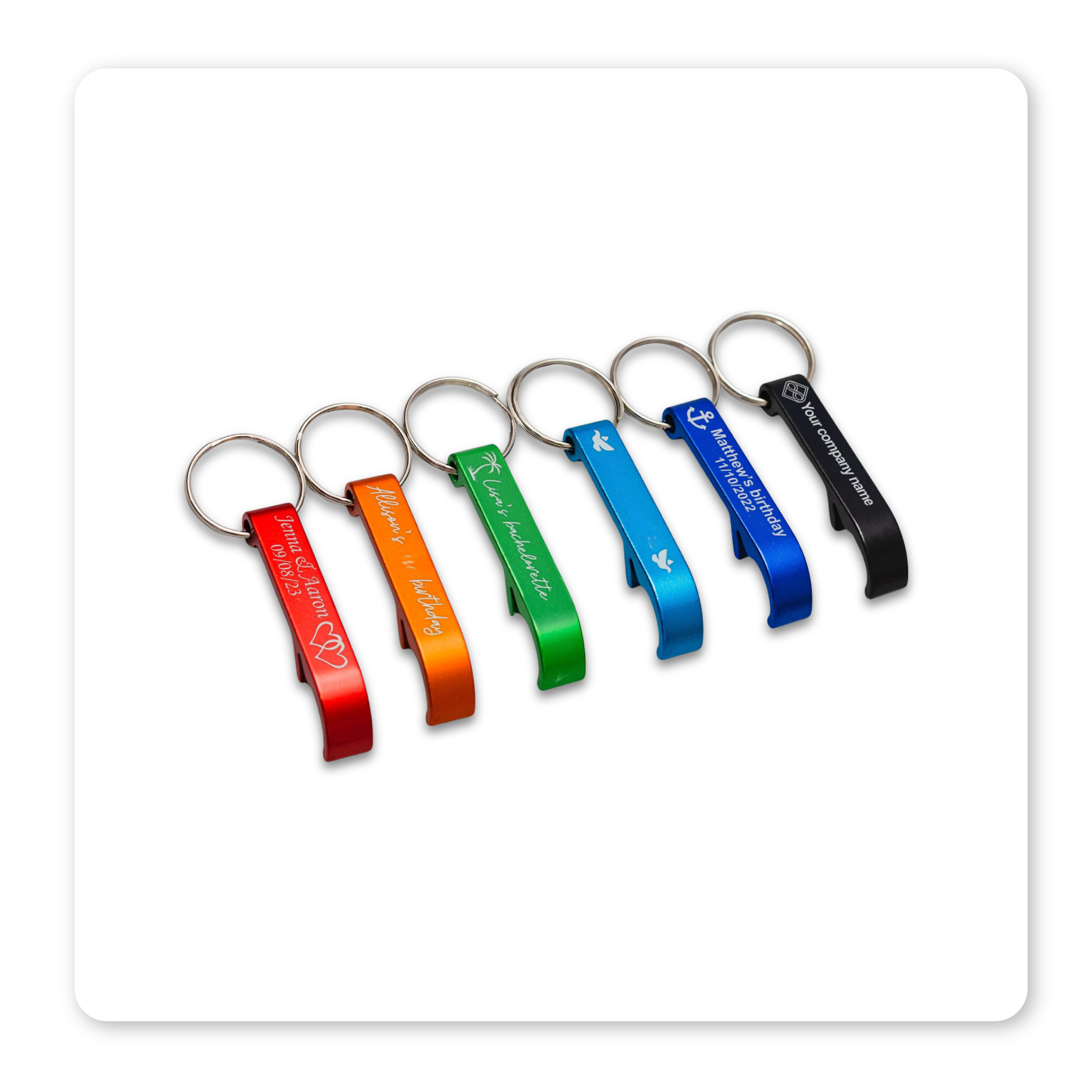 Laser Engraved Personalised Metal Bottle Opener Keyring