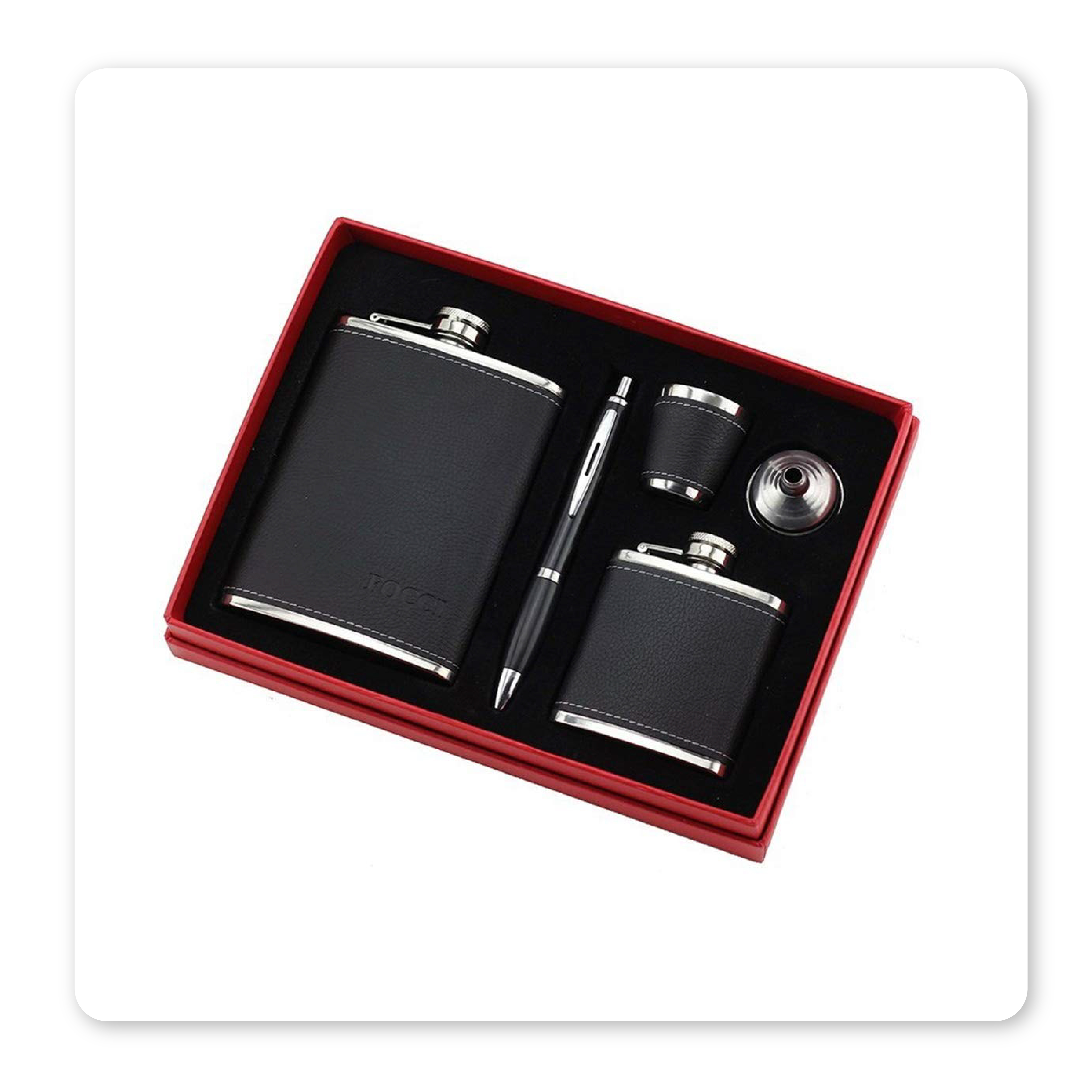 Laser Engraved Personalised Flask Gift Set